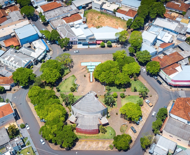Vista aérea de Nova Olímpia, município da região Noroeste do Paraná. Foto: Divulgação