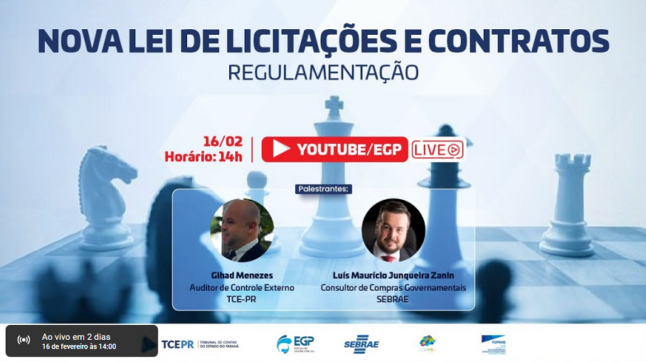 Para assistir a live basta acessar o canal da EGP no Youtube. Não é necessária inscrição prévia