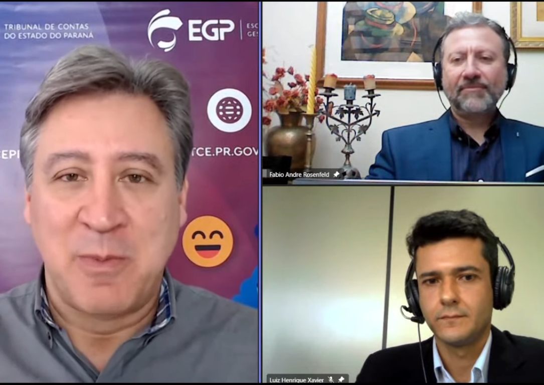 Servidores do TCE-PR em live sobre o Índice de Transparência da Administração Pública (ITP).