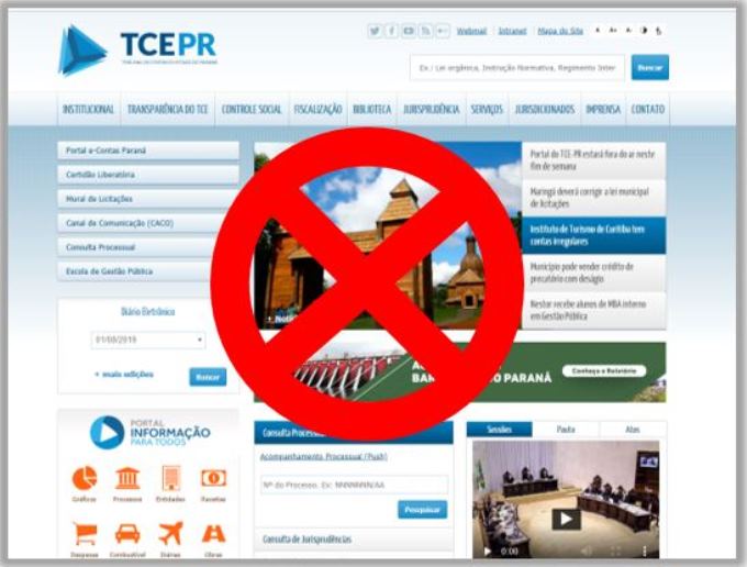 Site do TCE-PR ficará indisponível entre as 18h desta sexta (2) e as 8h de segunda-feira (5 de agosto).