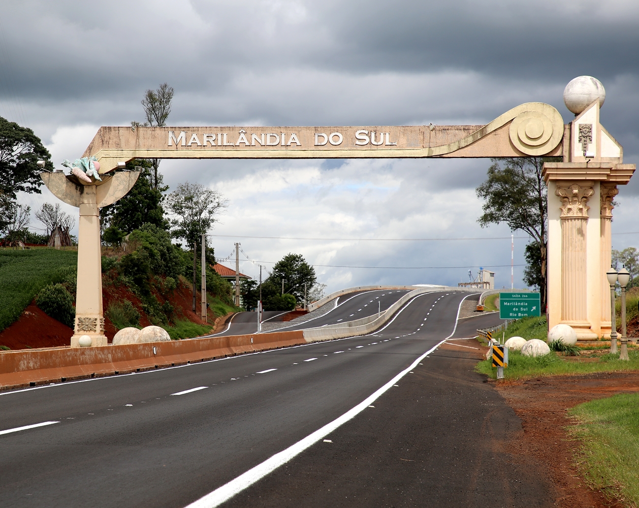 Portal de entrada do município paranaense de Marilândia do Sul. Foto: Wagner Araújo/Divulgação TCE-PR