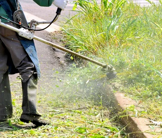 Serviço de roçagem em área urbana. Foto: Divulgação