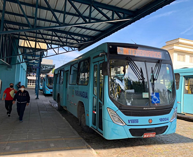 Ônibus do sistema de transporte coletivo de Paranaguá, principal cidade do Litoral do Paraná. Foto: Prefeitura de Paranaguá/Diuvlgação