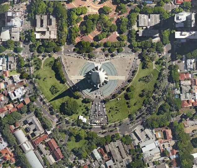 Vista aérea de Maringá, a partir da catedral de Nossa Senhora da Glória, em foto tirada por drone. Foto: Divulgação