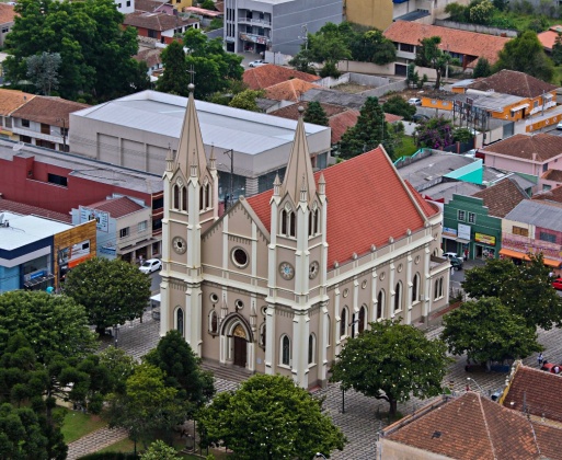 Vista aérea parcial da sede urbana de Campo Largo, município da Região Metropolitana de Curitiba. Foto: Divulgação