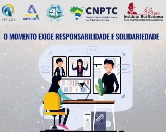Em virtude da pandemia causada pelo vírus Covid-19, reuniões do Sistema Tribunais de Contas do Brasil estão sendo realizadas por videoconferência. Imagem: Atricon/Divulgação
