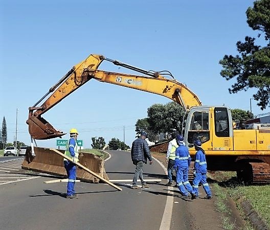 Início das obras de construção de um novo viaduto na Avenida Carlos Gomes, sobre a BR-277, em Cascavel. Foto: Prefeitura de Cascavel/Divulgação