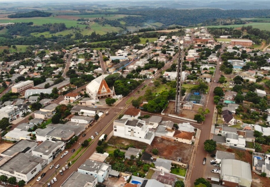 Vista aérea do Município de Três Barras do Paraná, na região Sudoeste. Foto: Divulgação