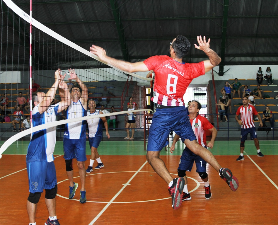 Partida de vôlei disputada na Olimpíada dos Tribunais de Contas (OTC) de 2019, realizada em Manaus. Foto: ANOSTC/Divulgação