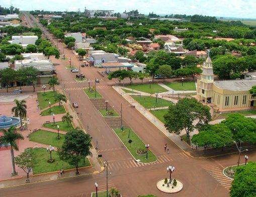 Vista aérea da sede urbana de Juranda, município da Região Centro-Oeste do Paraná. Foto: Divulgação