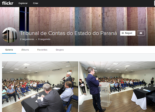 A partir do Flickr, fotos em alta resolução de eventos e atividades institucionais podem ser baixadas diretamente da internet.