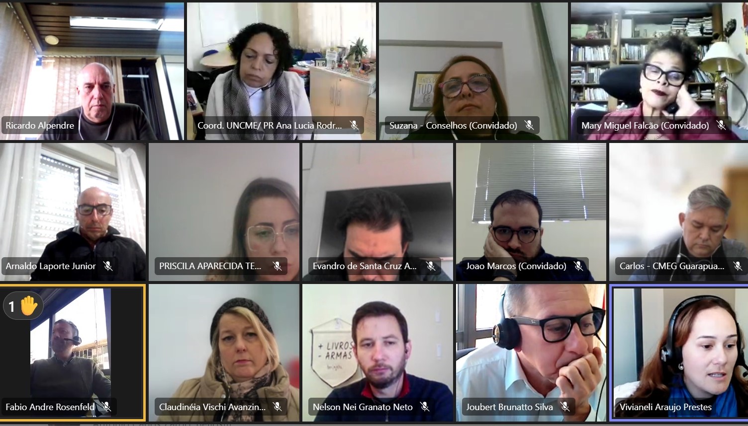 Reunião virtual entre servidores do TCE-PR e representantes de conselhos municipais de educação, para debater auditoria na área, a ser realizada no Plano Anual de Fiscalização (PAF) 2023.