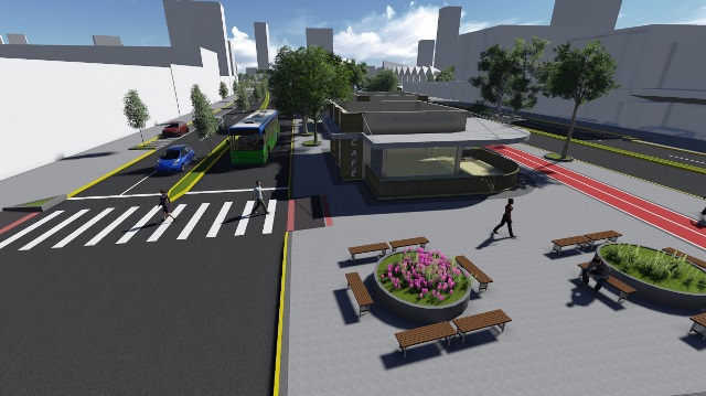Ilustração de obras na Avenida Brasil, que estão sendo executadas pela Prefeitura de Cascavel com repasses do Banco Interamericano de Desenvolvimento (BID). Imagem: Prefeitura de Cascavel/Divulgação