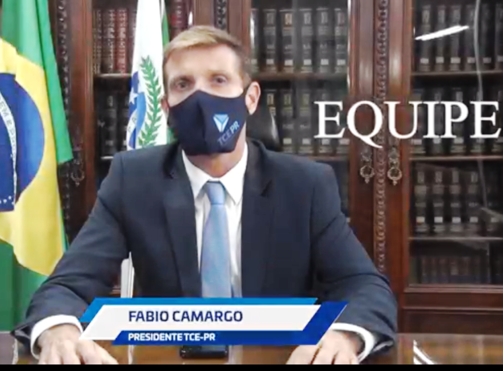 O conselheiro Fabio Camargo, presidente no biênio 2021-2022, em vídeo institucional do TCE-PR.