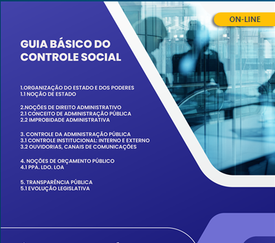 O curso online Guia Básico do Controle Social está disponível no portal da Escola de Gestão Pública do TCE-PR.