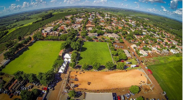 Vista aérea da sede urbana de Lidianópolis, município da Região Central do Paraná. Foto: Divulgação