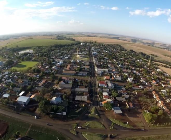 Vista aérea da sede urbana do município paranaense de Iracema do Oeste. Foto: Divulgação/Prefeitura de Iracema do Oeste