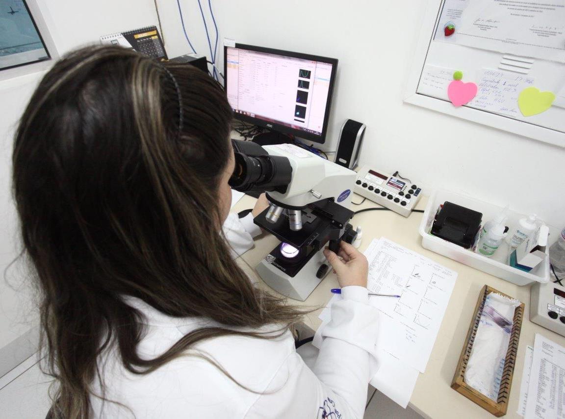 Servidora executa trabalho em laboratório da Universidade Estadual de Ponta Grossa (UEPG). Foto: UEPG/Divulgação