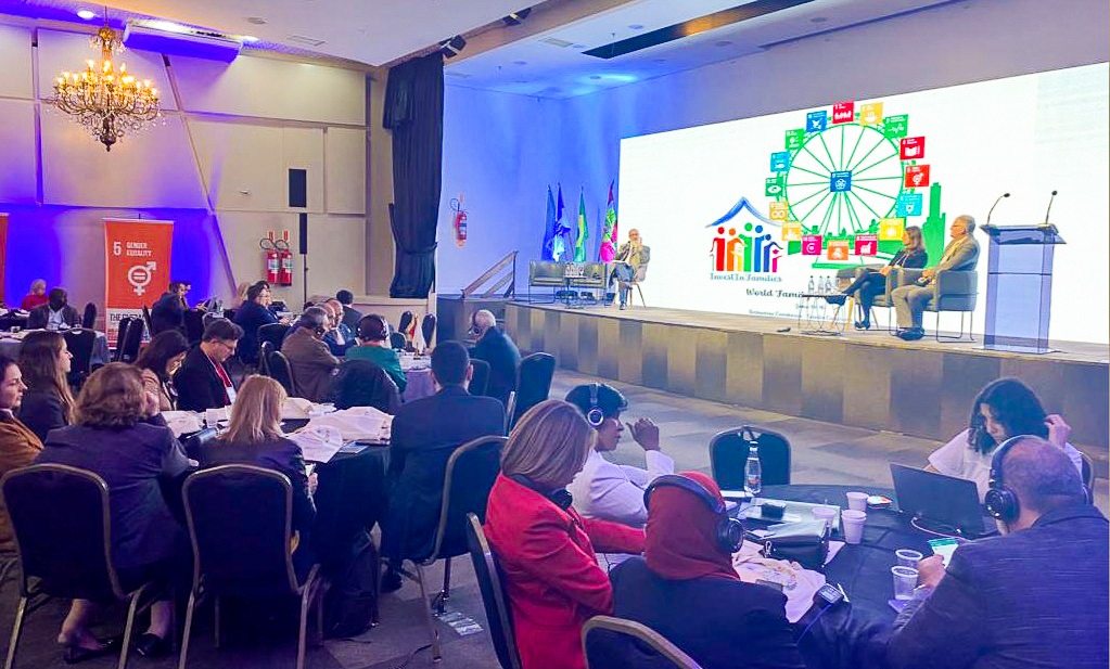 O presidente do TCE-PR, conselheiro Fernando Guimarães, em palestra na Cúpula Mundial da Família 2023, promovida pela Organização Mundial da Família e realizada em Balneário Camboriú (SC). Foto: Divulgação TCE-PR
