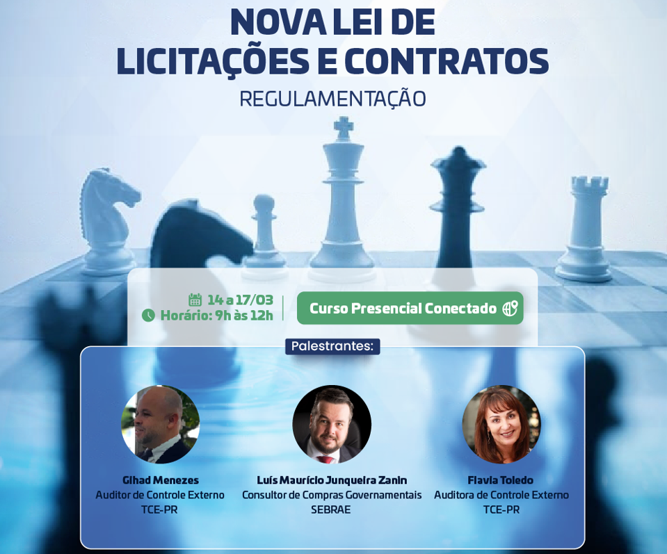 Curso sobre a regulamentação da Nova Lei de Licitações e Contratos.