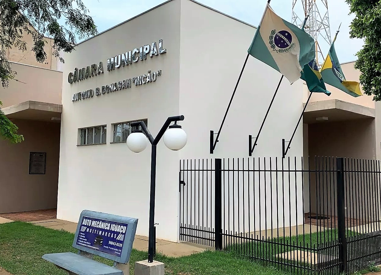 Câmara de Vereadores de Ourizona, município da Região Norte do Paraná. Foto: Divulgação