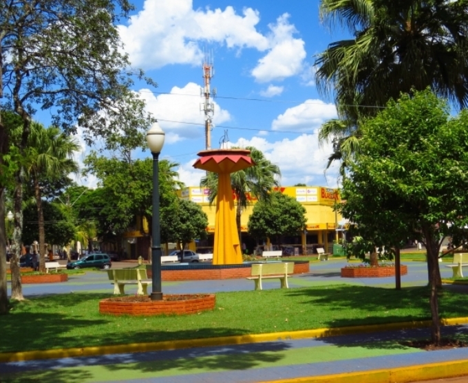 Praça central de Jussara, município da região Noroeste do Paraná. Foto: Divulgação