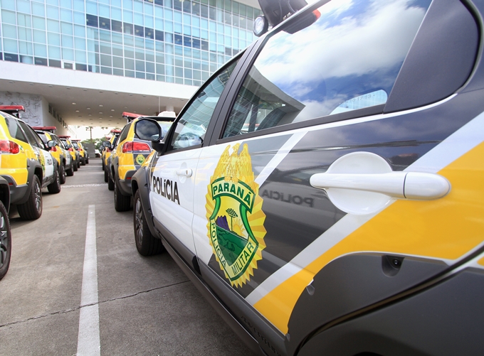 Veículos da Polícia Militar, que integram a frota estadual, cuja manutenção é responsabilidade do Departamento de Transporte Oficial (Deto). Foto: Wagner Araújo/Divulgação TCE-PR