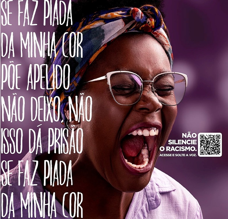 Campanha publicitária contra o racismo desenvolvida pela Secretaria da Comunicação do Estado do Paraná (Secom-PR). Imagem: Divulgação