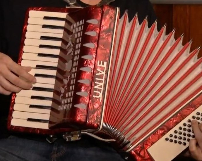 Apresentação de artista tocando acordeão. Foto: Divulgação