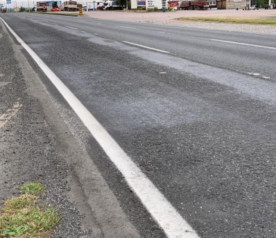 Desgaste no pavimento da BR-277, KM 133, detectado pela equipe de fiscalização da Terceira Inspetoria de Controle Externo (3ª ICE) do TCE-PR. Foto: TCE-PR/Divulgação