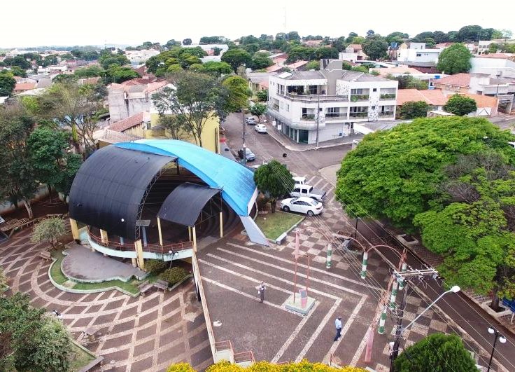Vista aérea da região central de Cambira, município localizado no Norte do Paraná. Foto: Divulgação