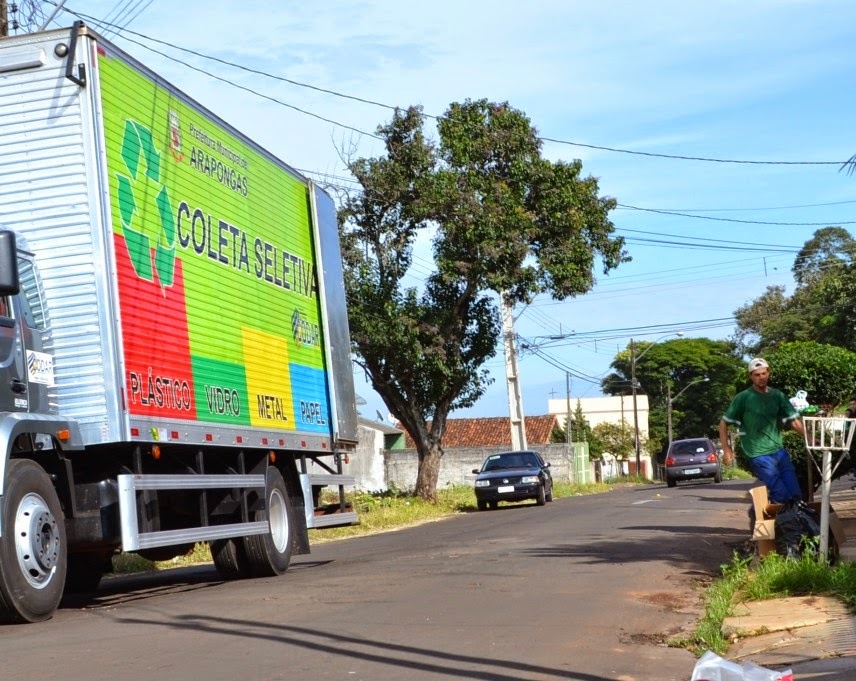 Coleta seletivo de lixo em Arapongas, município da região Norte do Paraná. Foto: Prefeitura de Arapongas/Divulgação