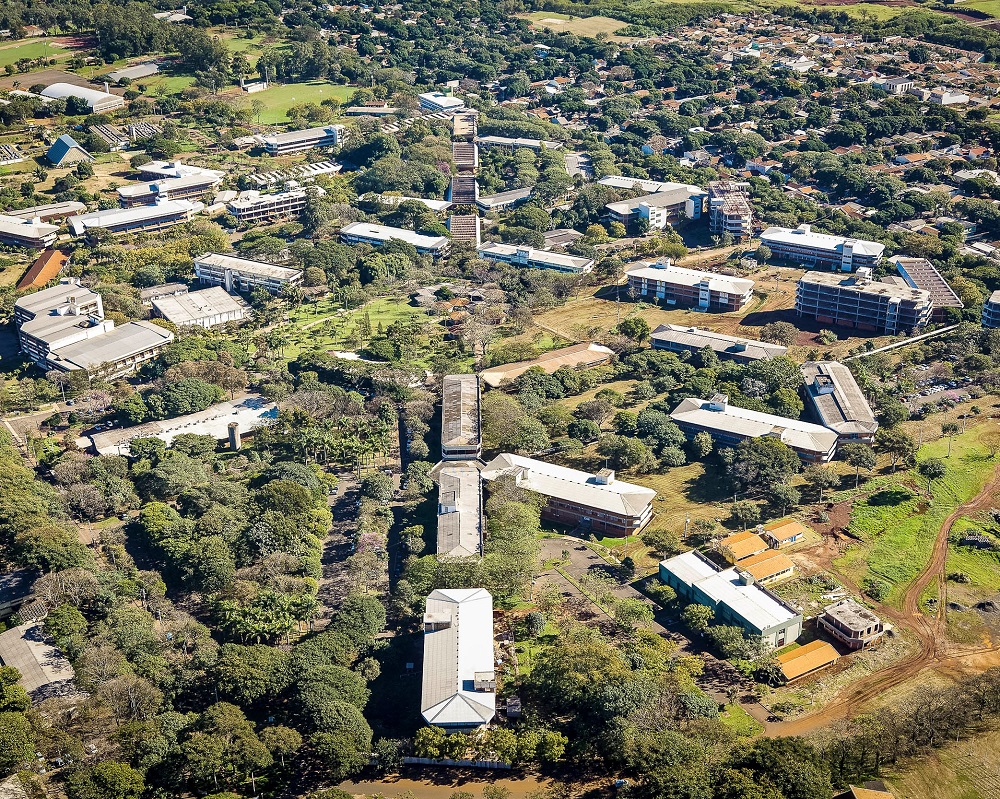 Campus da Universidade Estadual de Maringá (UEM), uma das sete instituições de ensino superior mantidas pelo Estado do Paraná. Foto: Divulgação/UEM