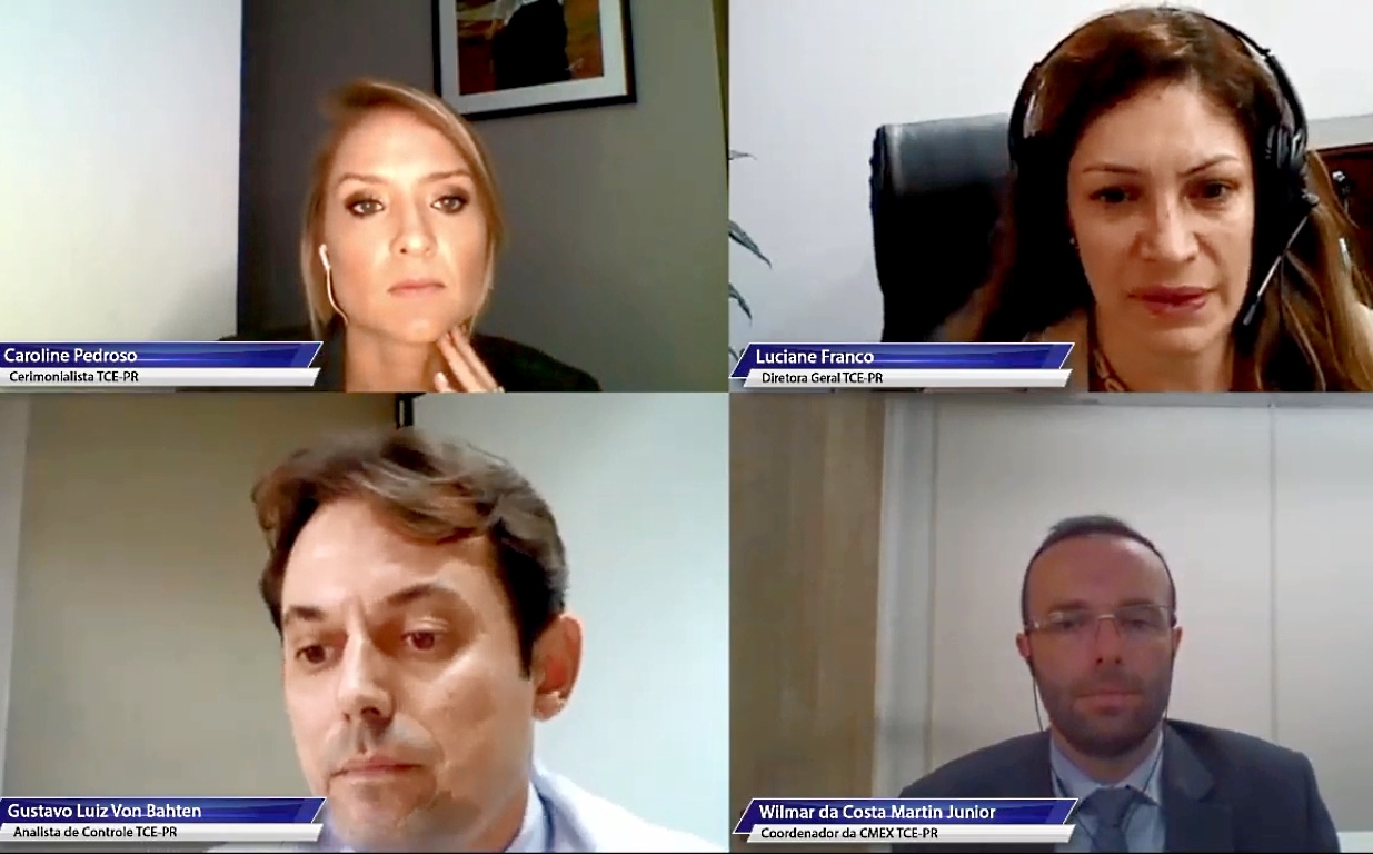 Participantes da transmissão ao vivo sobre as obrigações do início do mandato 2021-2024 de prefeitos e vereadores.