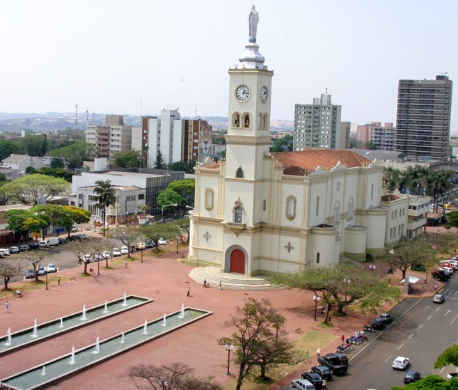 Vista aérea da região central de Apucarana, município da Região Norte do Paraná. Foto: Divulgação