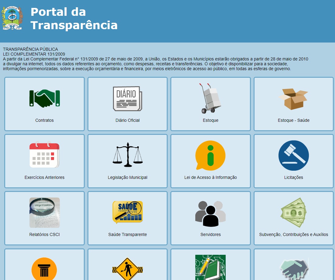 Detalhe da página inicial do Portal da Transparência do Município de São José dos Pinhais (Região Metropolitana de Curitiba)
