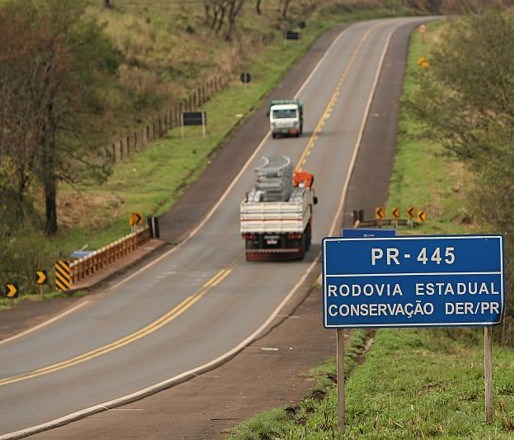 Ponte na PR-445, rodovia sob jurisdição do Departamento de Estradas de Rodagem do Estado do Paraná (DER-PR. Foto: Divulgação