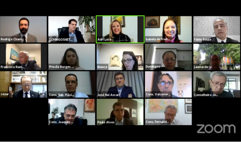 Live de apresentação dos resultados da pesquisa nacional sobre o teletrabalho nos TCs, realizado pelo Instituto Rui Barbosa (IRB) e o Conselho Nacional de Presidentes dos Tribunais de Contas (CNPIC). Imagem: Reprodução