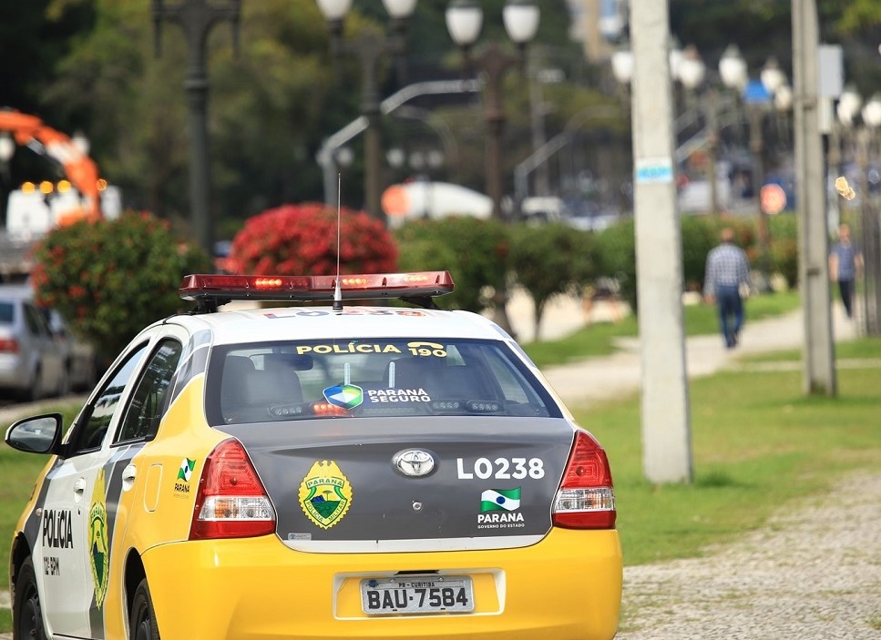 Viatura da Polícia Militar do Paraná em trabalho de patrulhamento. Foto: Wagner Araújo/Divulgação TCE-PR