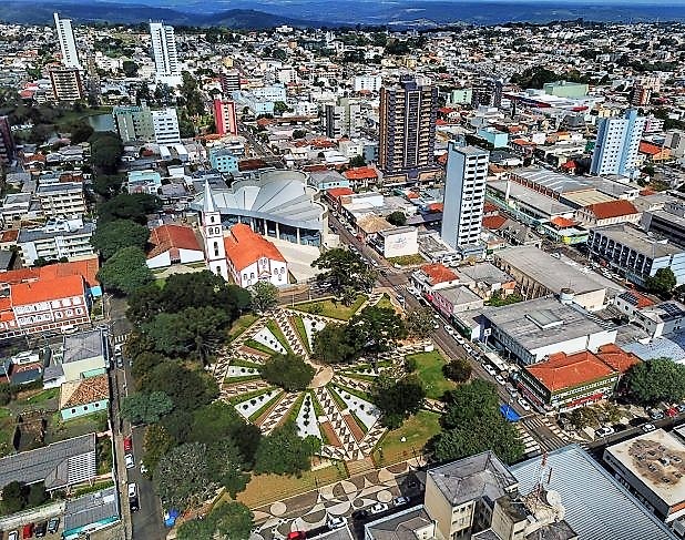 Vista aérea de Guarapuava, principal cidade da região Centro-Sul do Paraná. Foto: José Fernando Ogura/Agência Estadual de Notícias