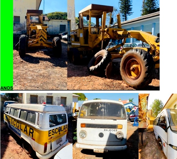 Veículos velhos e em mau estado de conservação pertencentes à frota municipal de Alto Paraná (Região Noroeste). Foto: TCE-PR