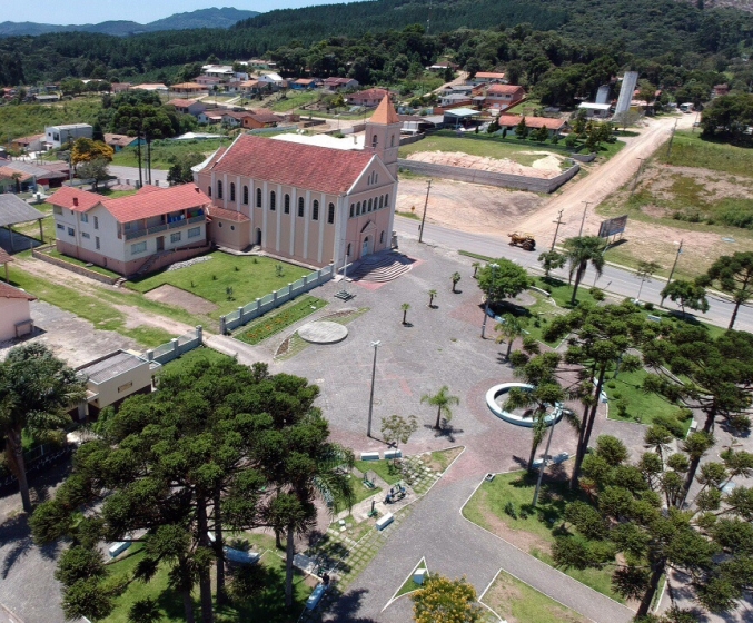 Vista aérea da sede urbana de Agudos do Sul, município da Região Metropolitana de Curitiba. Foto: Divulgação/Prefeitura de Agudos do Sul