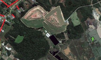 Imagem aérea do Aterro Sanitário de Curitiba, desativado em 2010. Foto: Divulgação/TCE-PR