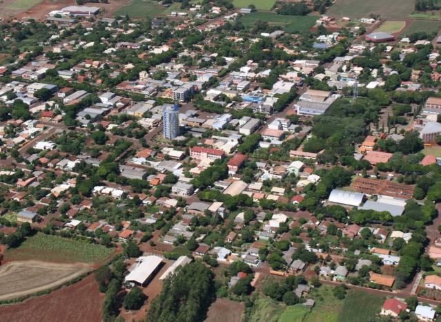 Vista aérea da sede urbana de Missal, município da Região Oeste do Paraná. Foto: Divulgação