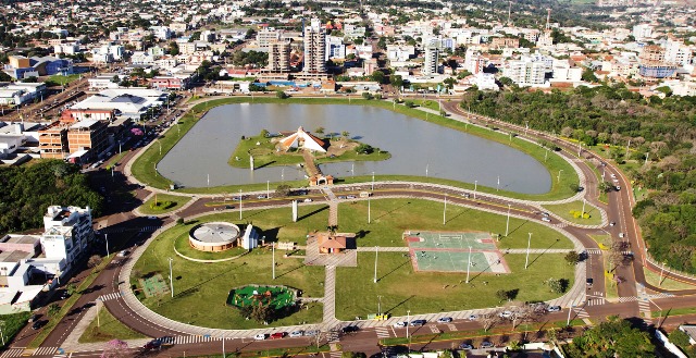Vista aérea de Toledo, a partir do Parque Ecológico Diva Paim Barth. Foto: Divulgação