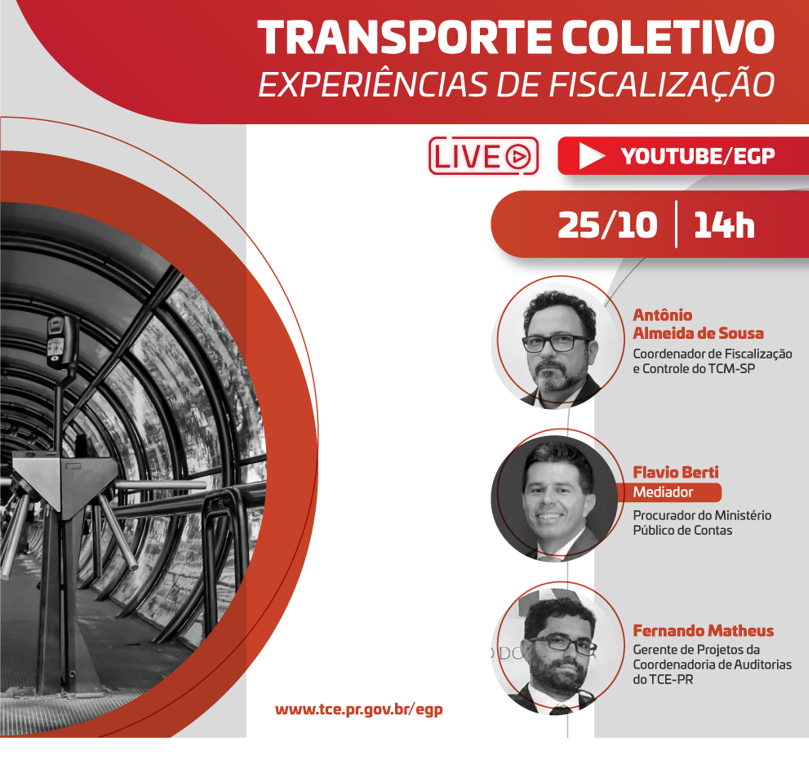 Debate online sobre o transporte coletivo será realizado no dia 25 de outubro, a partir das 14 horas.