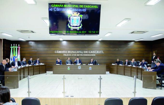Sessão da Câmara Municipal de Cascavel, no Oeste do Paraná. Foto:Flávio Ulsenheimer/Divulgação