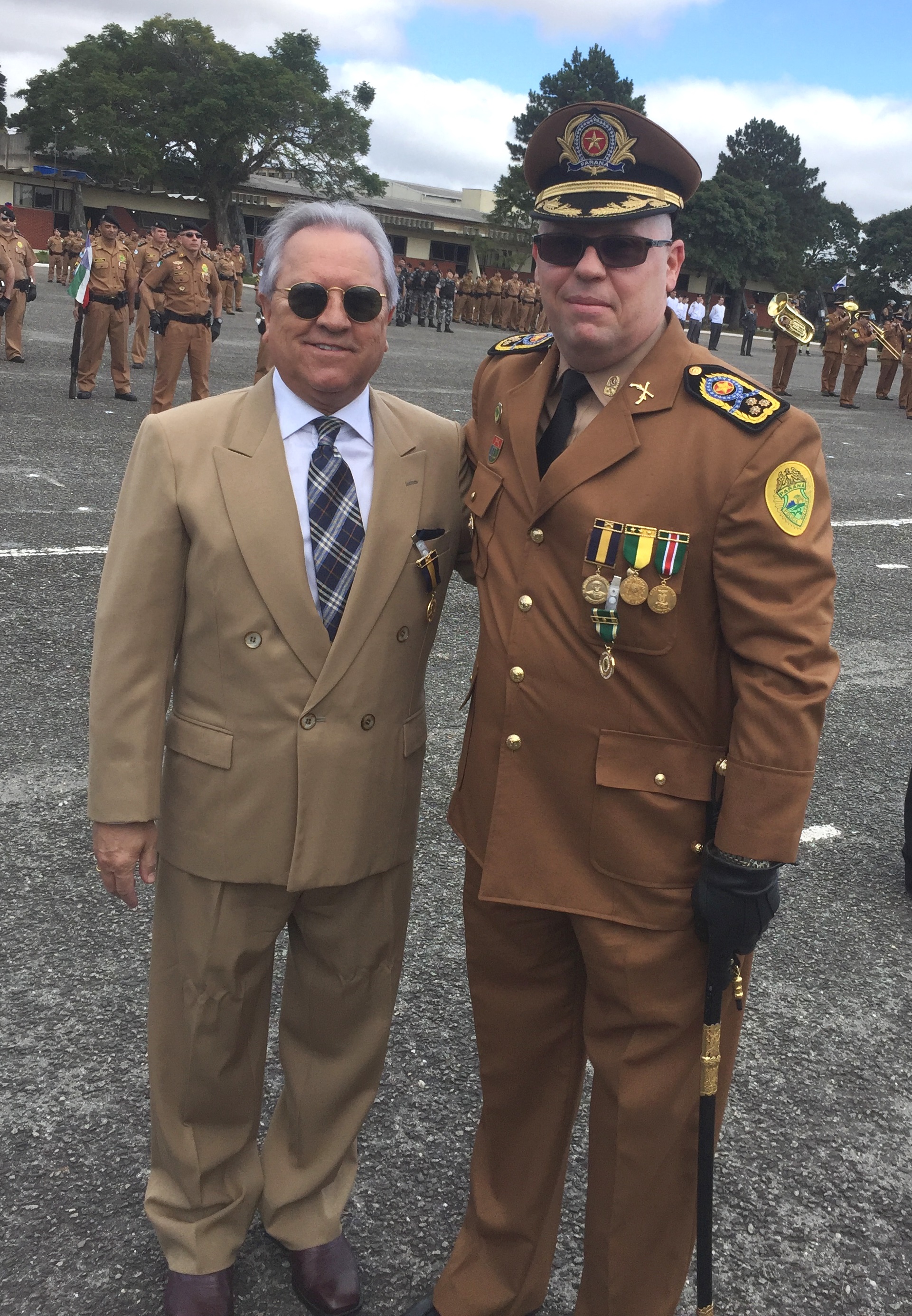 Conselheiro Nestor Baptista e o coronel Maurício Tortato, comandante da PMPR
